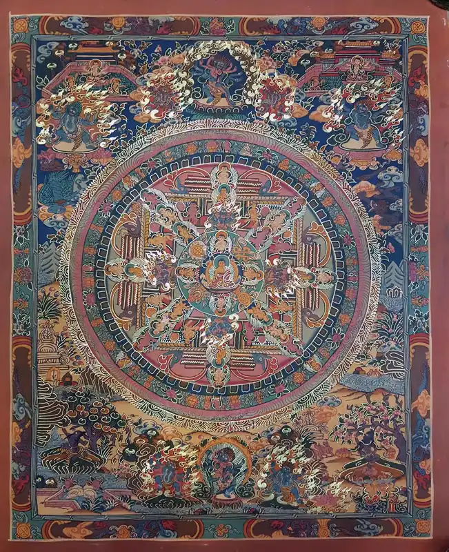 Art traditionnel de mandala bouddhiste