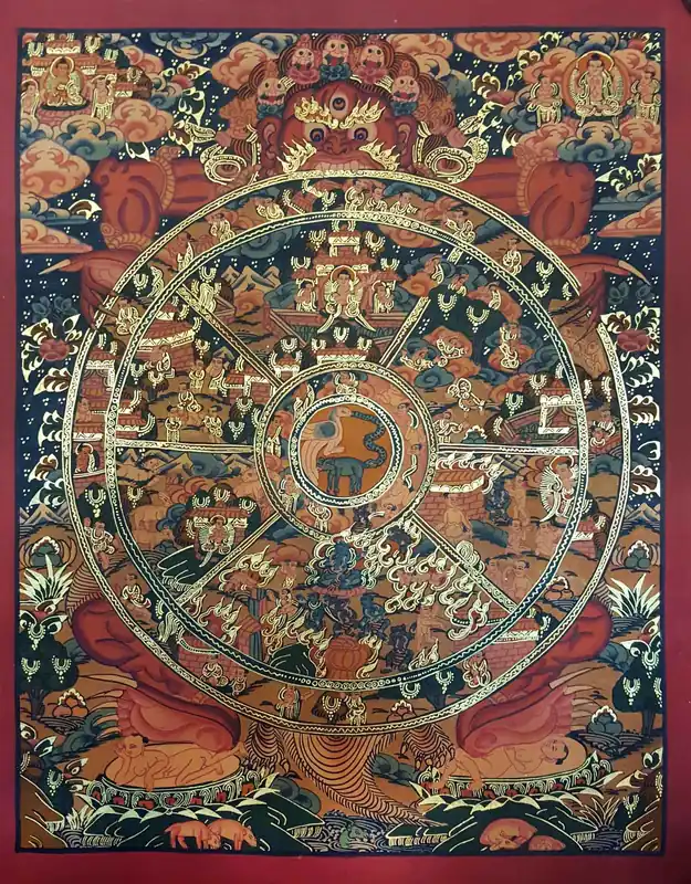 Roue de la renaissance Thangka