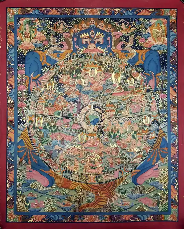Roue de la Vie Thangka Tibétain