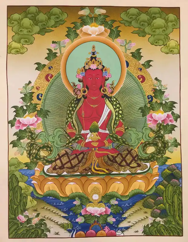 Thangka traditionnelle d’Amitabha