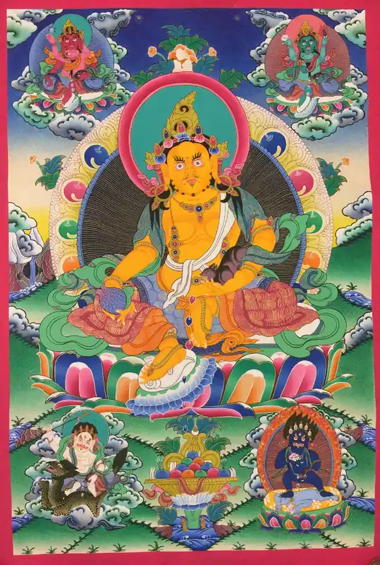 Cinq Thangka bouddhistes de Jambhala