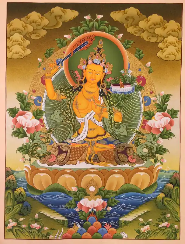 Peinture bouddhiste de Manjushree