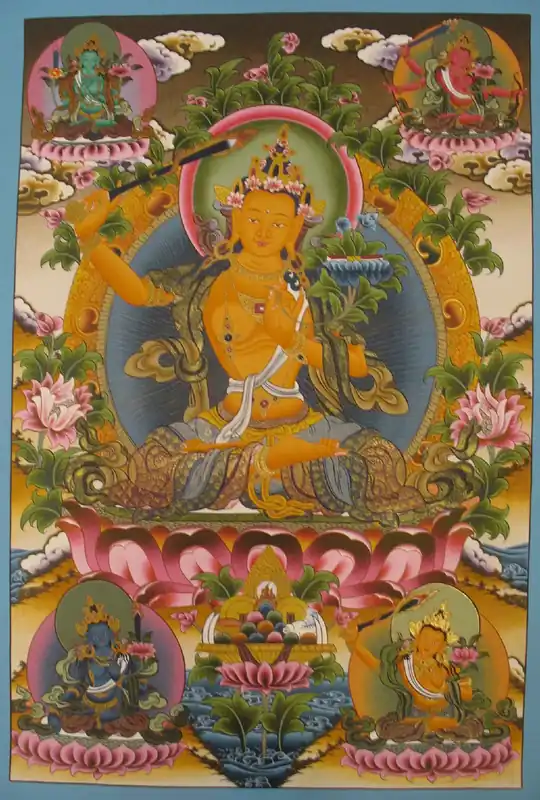 Thangka fait main de Manjushree