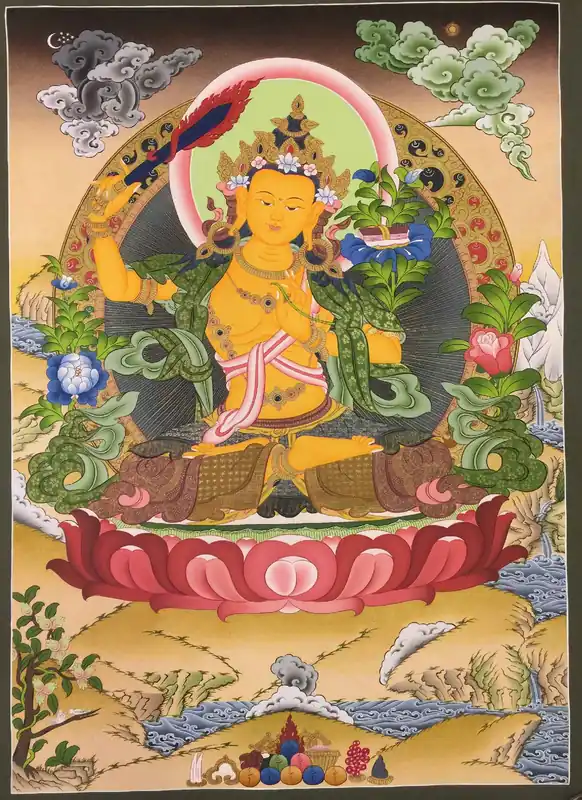 Peinture d’art bouddhiste de Manjushree