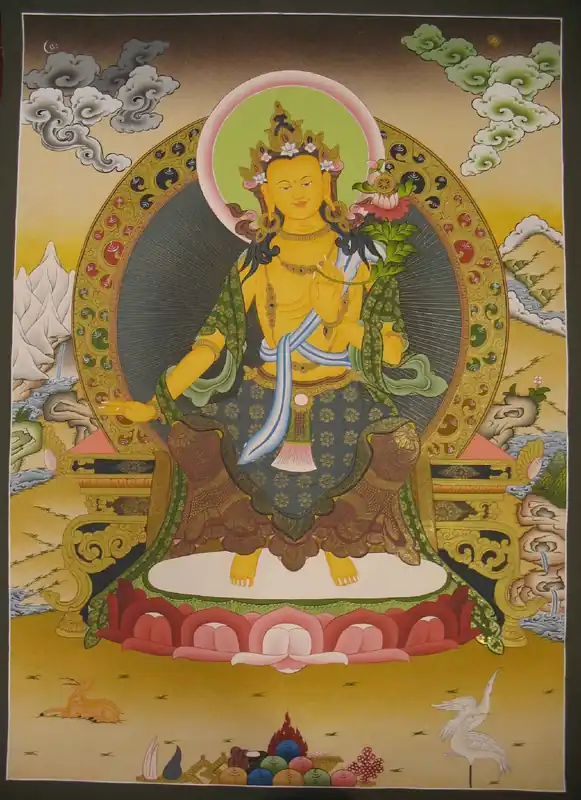 Maîtreya Bouddha Thangka Bouddhiste