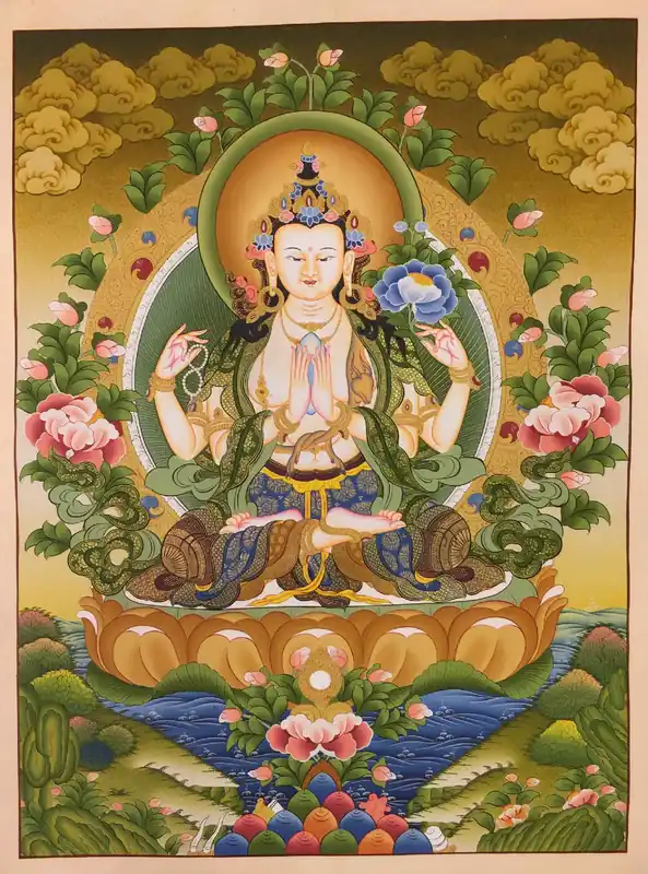 Thangka bouddhiste de Chenrezig
