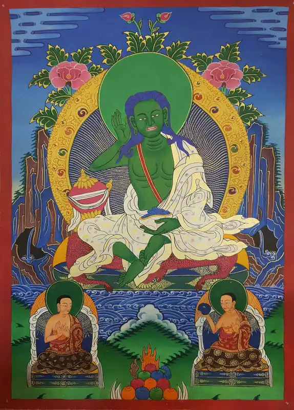 Milarepa avec Deux Bouddhas