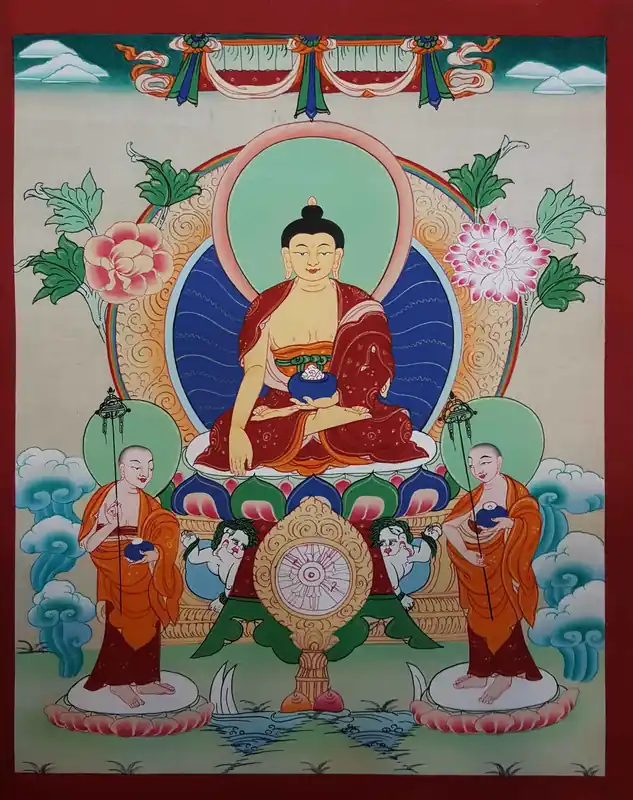Thangka du Bouddha Shakyamuni aux couleurs vives