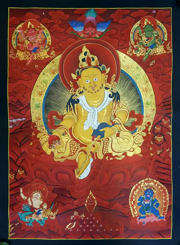 Thangka bouddhiste des Cinq Jambhala
