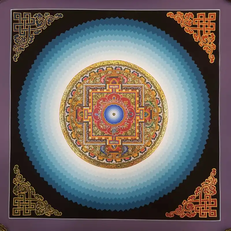 Om Lotus Mandala est un thangka tibétain.