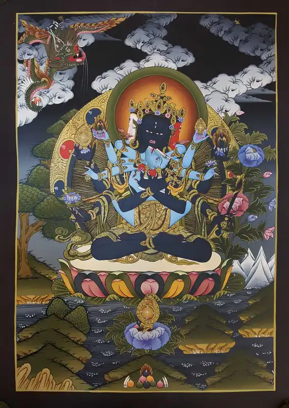 Peinture tibétaine de Guhyasamaja