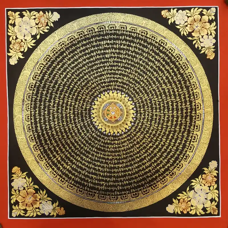 Thangka de Mandala Mantra Bouddhiste