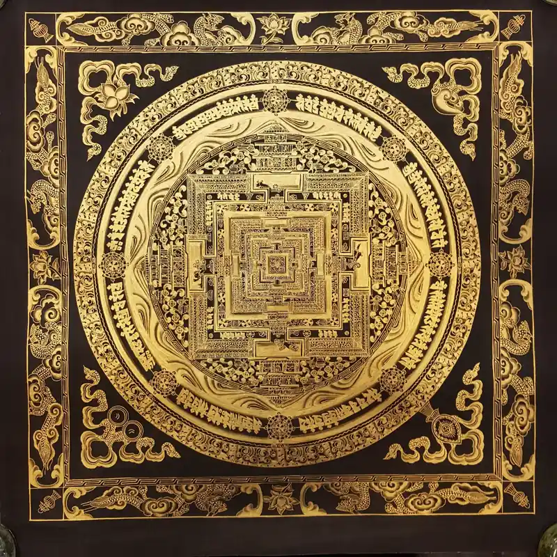 Mandala de Kalachakra – Doré & Noir