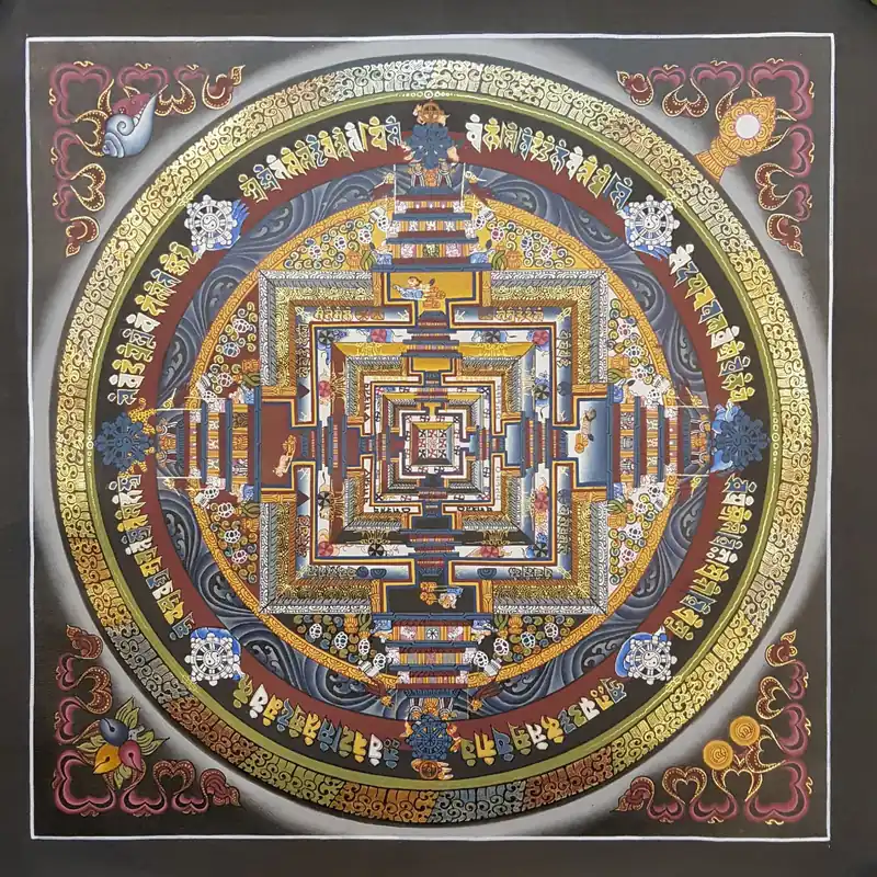 Peinture tibétaine du Mandala de Kalachakra