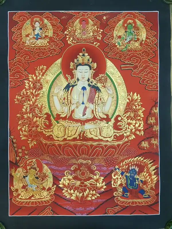 Peinture tibétaine de Chenrezig
