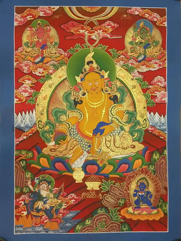 Cinq Thangkas Traditionnels de Jambhala