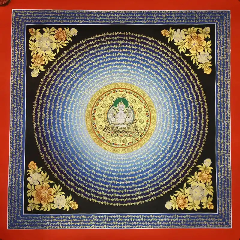 Mandala de Chenrezig thangka
