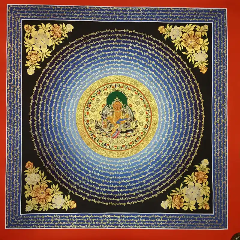 Jambhala Jaune avec Mandala de Mantra
