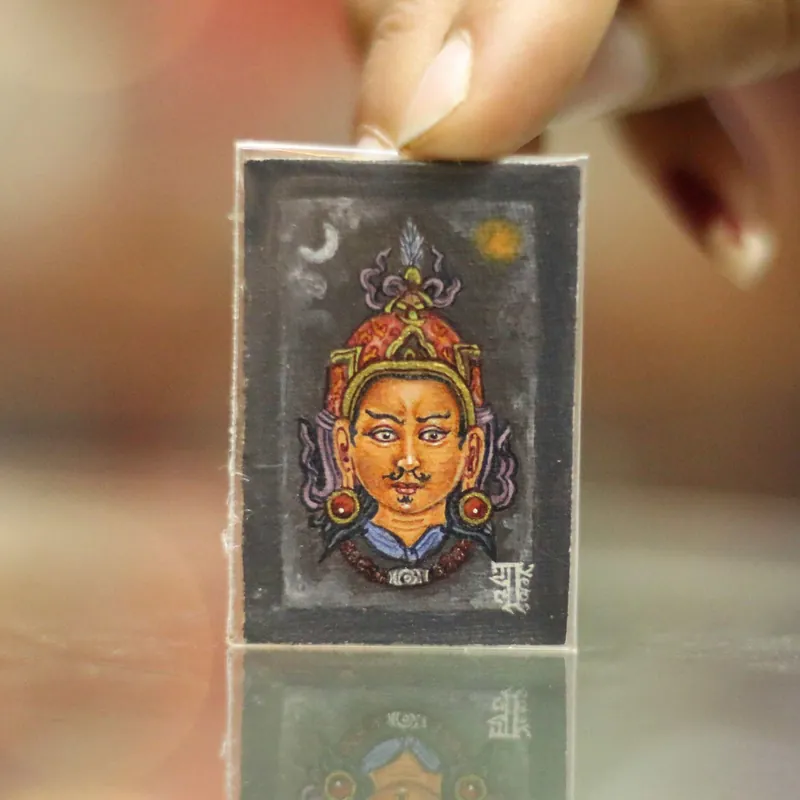 Miniature thangka newar de Guru Padmasambhava