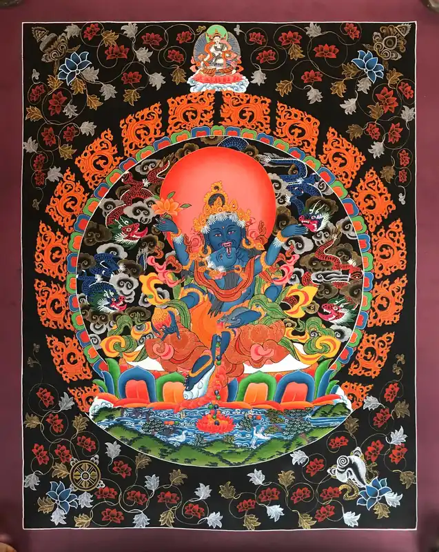 Thangka tibétain de Black Jambhala