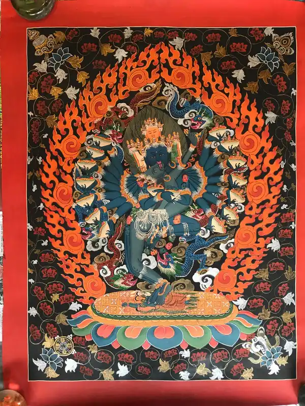 Thangka Hevajra – Heruka Shakti dans le Paubha Newari