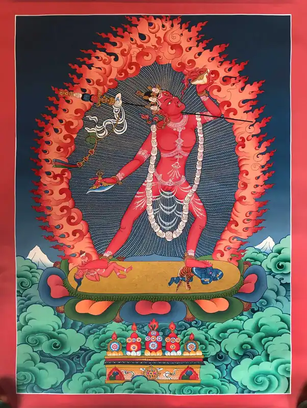 Vajrayogini, la dakini rouge, Thangka