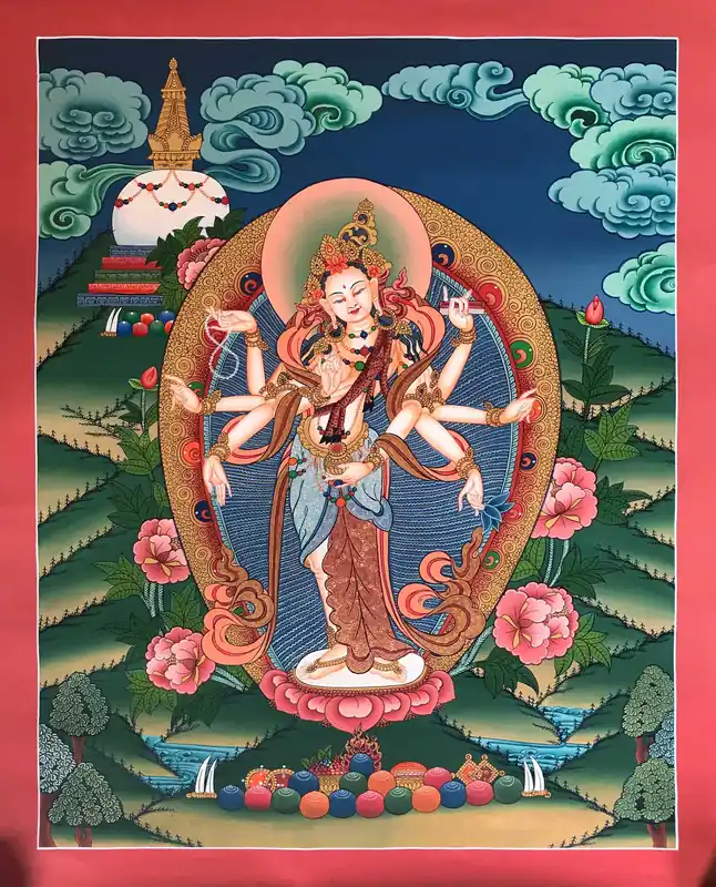 Thangka tibétain de Vasudhara