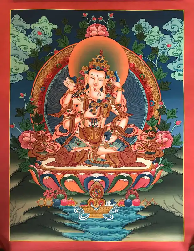 Peinture Thangka tibétaine de Vajrasattva