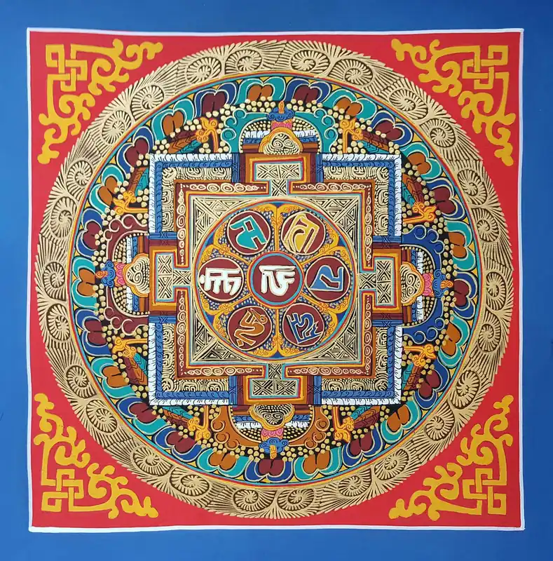 Art du mandala tibétain Om Mane Padme Hum