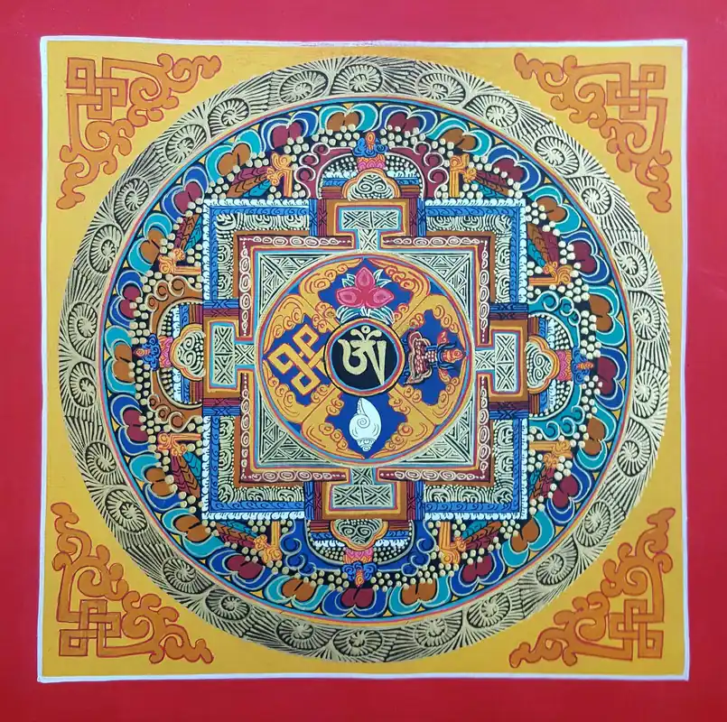 Small tibetan om mandala