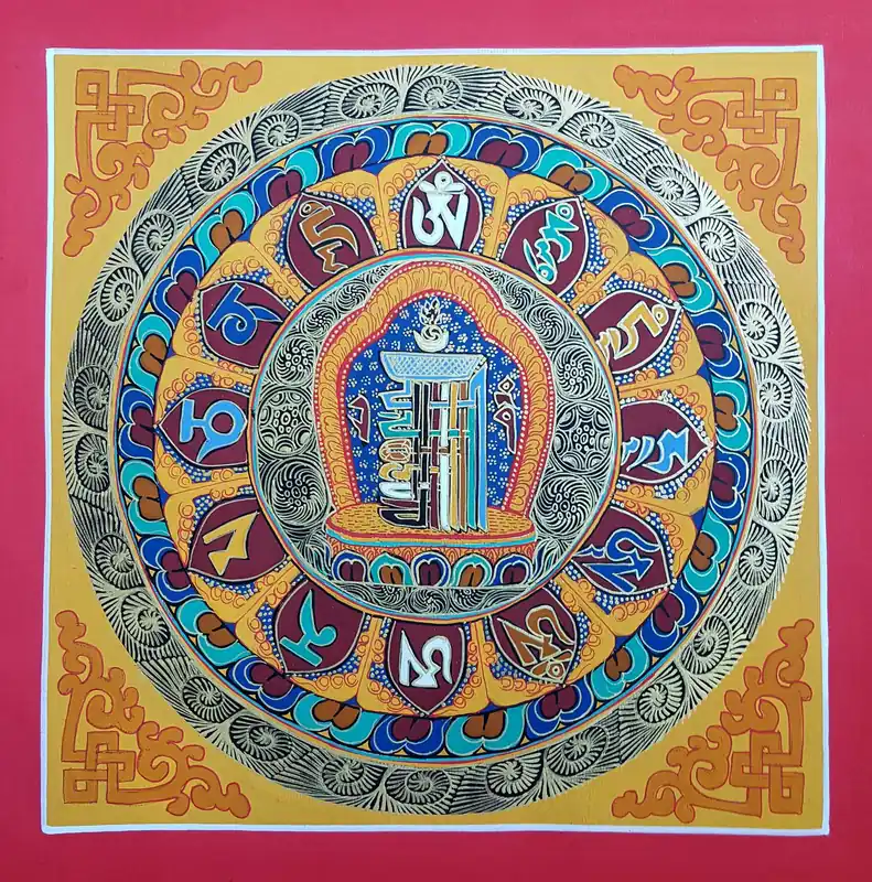 Mandala du Kalachakra peint à la main