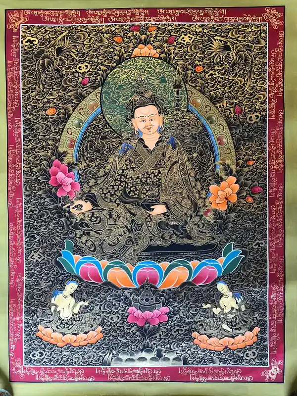 Padmasambhava avec Deux Déesses des Offrandes