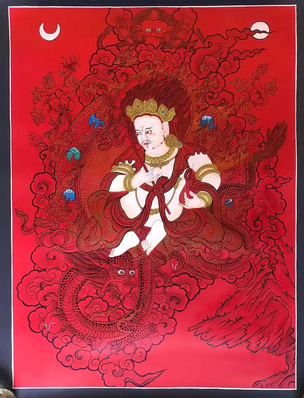 Thangka de Jambhala Blanc