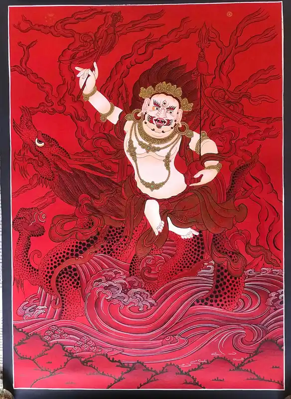 Art de la peinture traditionnelle thangka de Dzambala