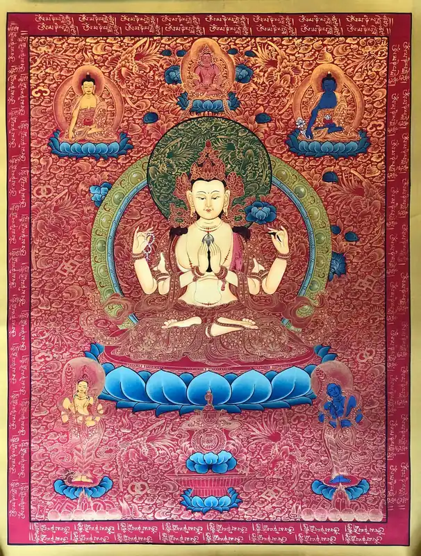 Thangka du Bodhisattva Chenrezig