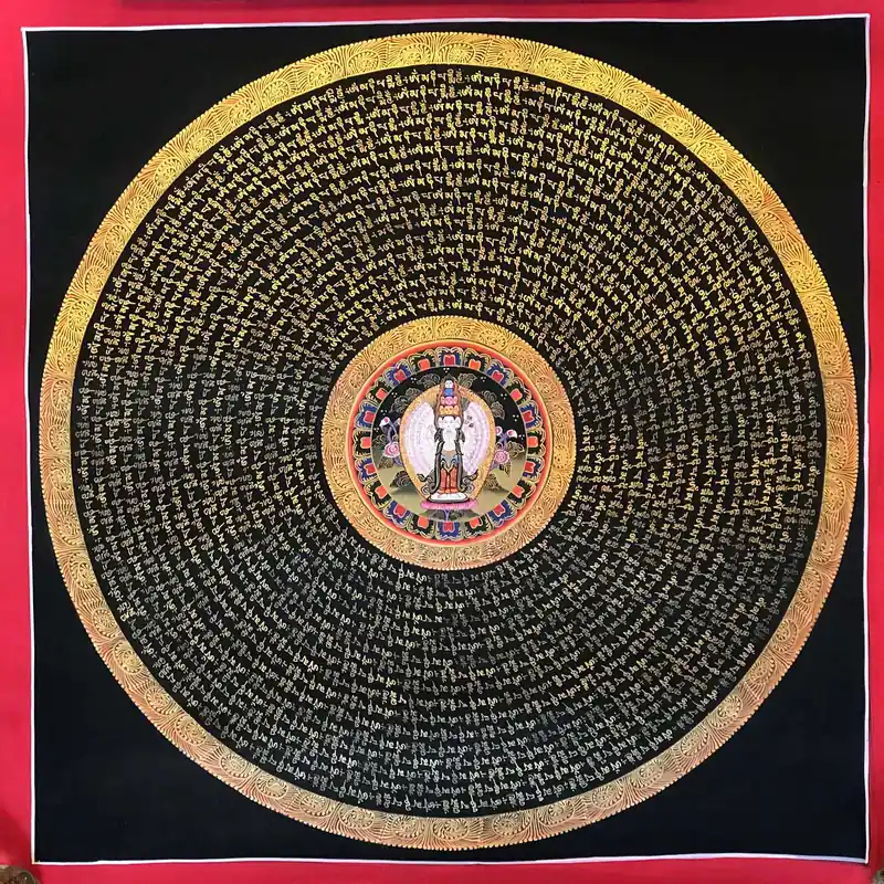 Thangka du Mandala Mantra d’Avalokiteshvara