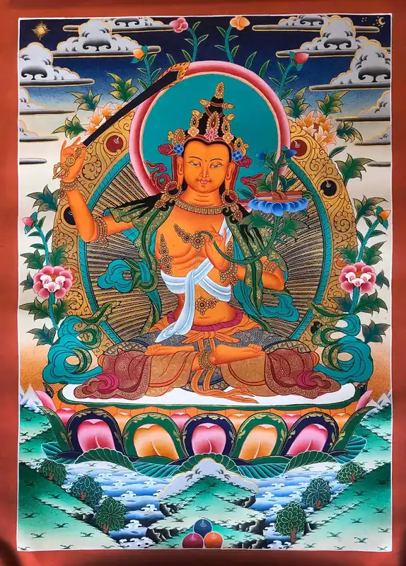 Peinture bouddhiste de l’art de Manjushree