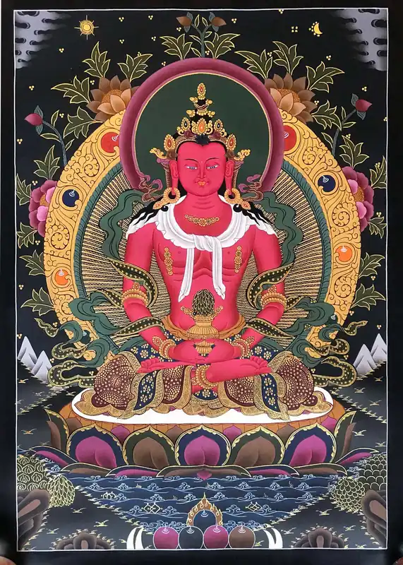 Le rituel de Amitayus Thangka