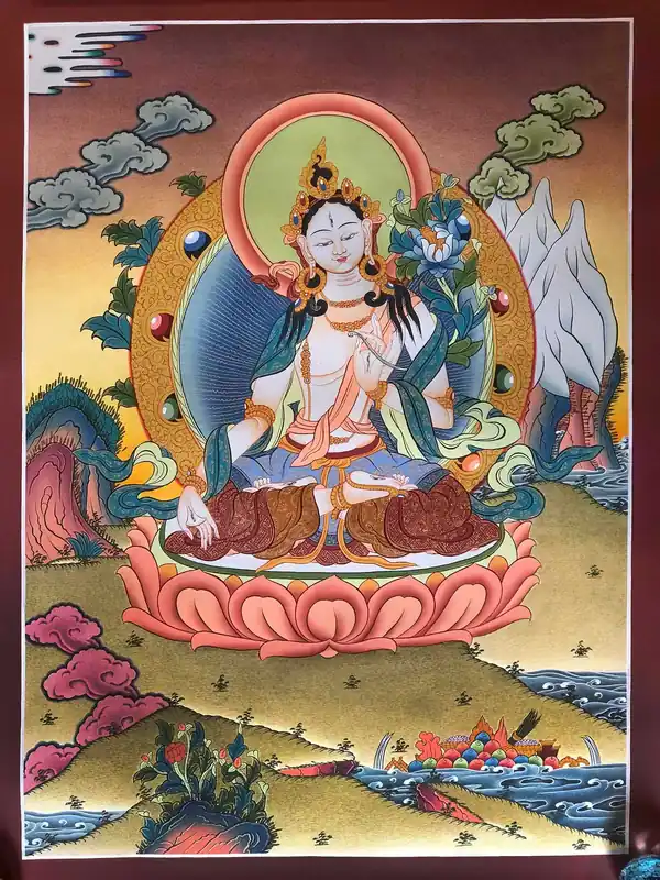 Peinture de Thangka – Tara Verte