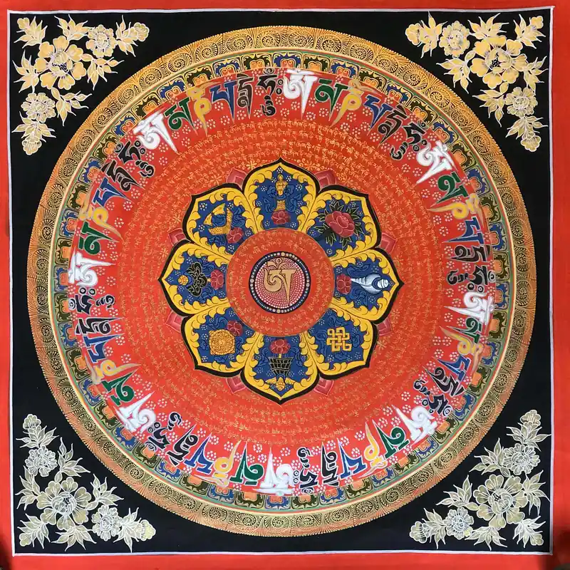 Art mandala tibétain Om
