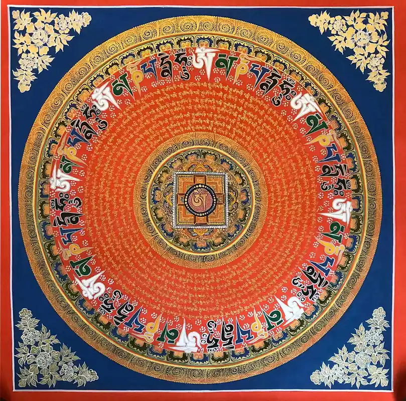 Om Art traditionnel du Mandala