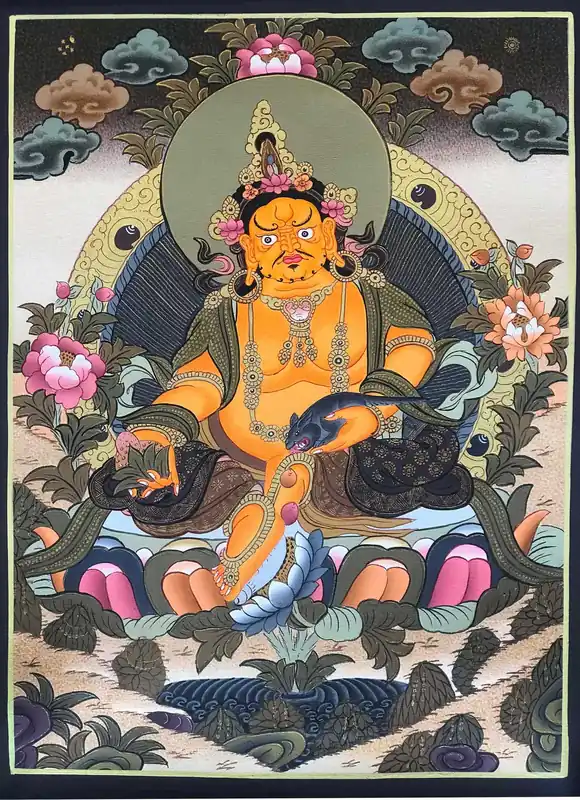 Thangka tibétain de Jambhala