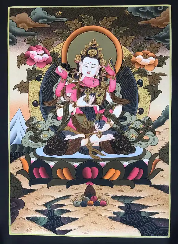 La peinture tibétaine de Vajrasattva