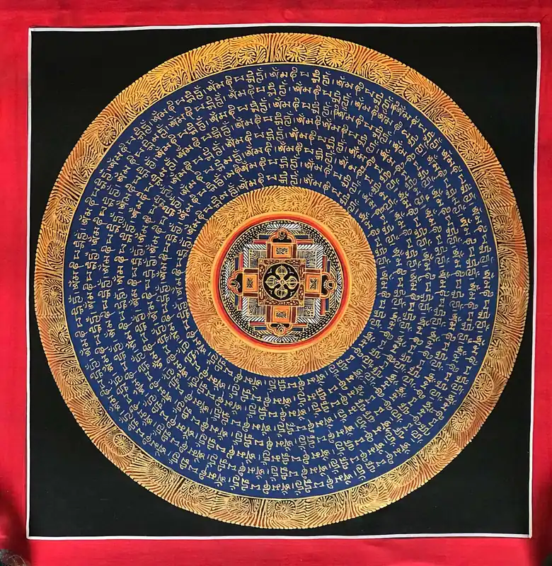 Mantra Mandala avec Double Dorje au centre