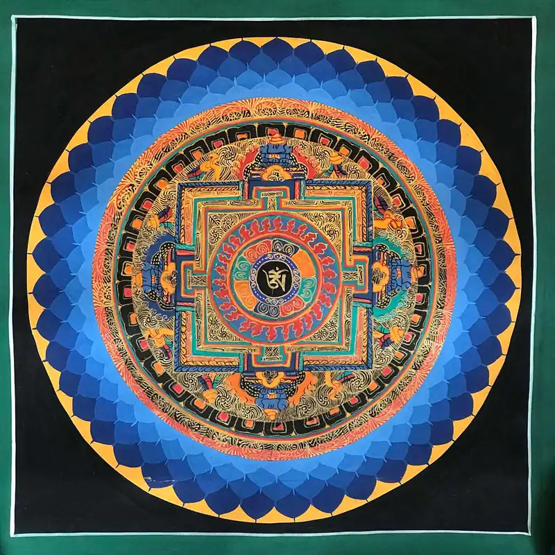 Mandala de Lotus Bleu avec Om