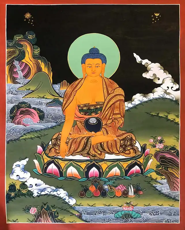 Peinture d’art bouddhiste du Bouddha Shakyamuni