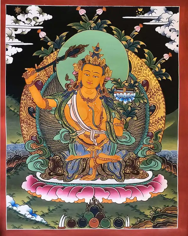 Peinture Thangka Tibétaine de Manjushree