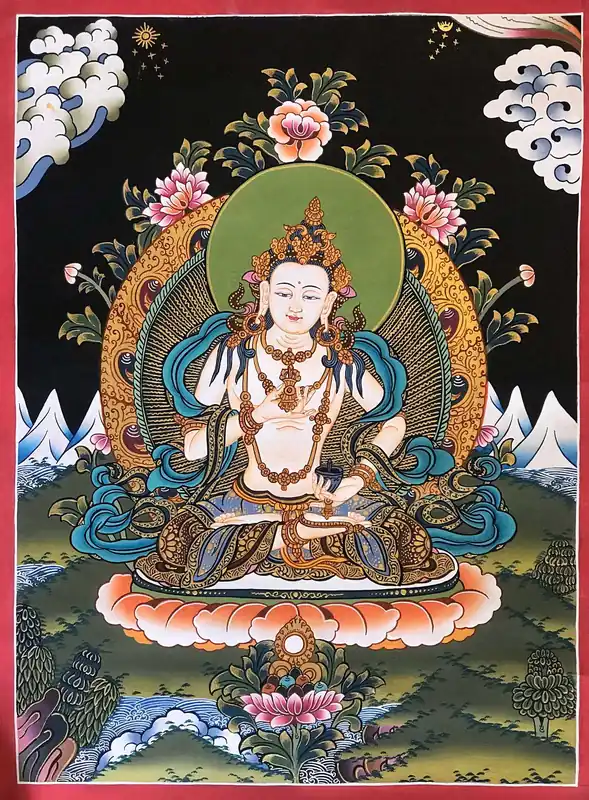 Peinture traditionnelle tibétaine de Vajrasattva