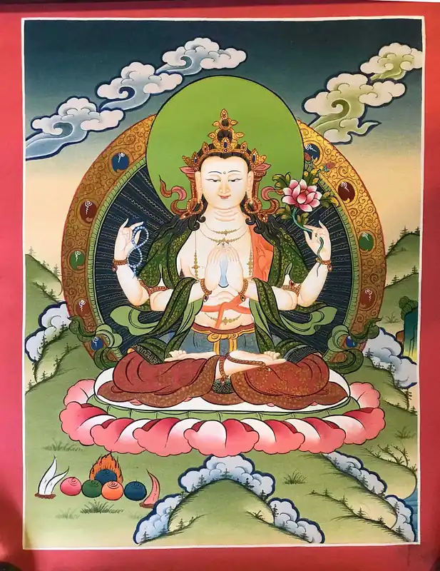 Chenrezig – Dieu de la compassion Thangka