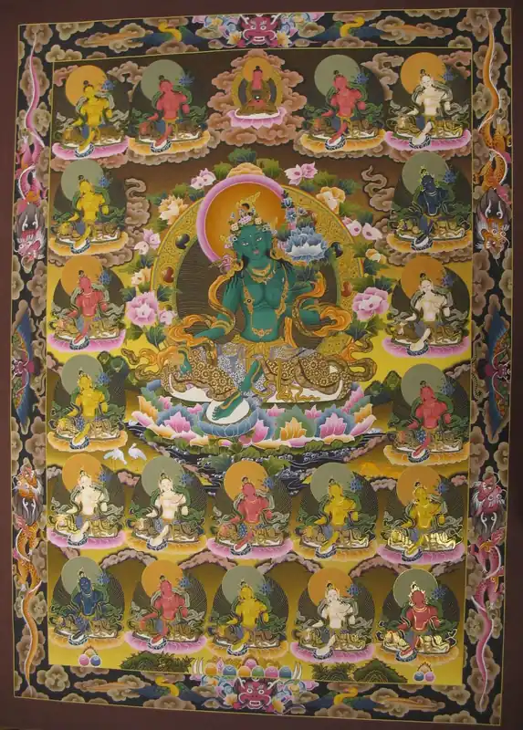Thangka tibétain des 21 Taras